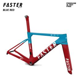 Linda pintura fasterway liberdade chuva quadro de bicicleta estrada carbono com garfo selim braçadeira fone ouvido guiador 32c freio a disco - Image 5