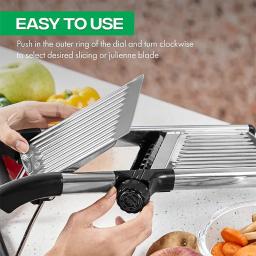 Ajustável em aço inoxidável Mandoline Slicer, Vegetal Slicer, Chopper, Cortador de Batata Tomate Cebola Cenoura - Image 5