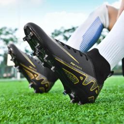Tênis de futebol masculino, chuteiras de futebol, tops altos, com renda, espinhos antiderrapantes, AG ao ar livre, FG, lacrosse de beisebol, botas de combate de rugby - Image 6