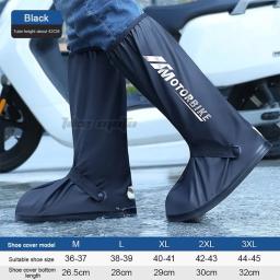 Moto ciclismo bicicleta reutilizável sapatos à prova de chuva capa da motocicleta botas de chuva alta impermeável reflexivo nevado calçado antiderrapante - Image 6