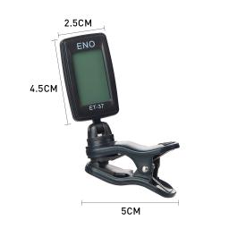 Eno ET-37 clip-on afinador de guitarra cor display digital afinador de guitarra para guitarra acústica baixo ukulele peças de guitarra acessórios - Image 3