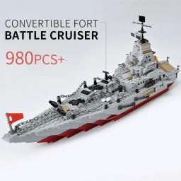 Construção Cruiser Building Toy Set para meninos, modelos de navios oceânicos, engenharia, construção STEM, 6 anos acima, 25 set, 1068pcs - Image 5