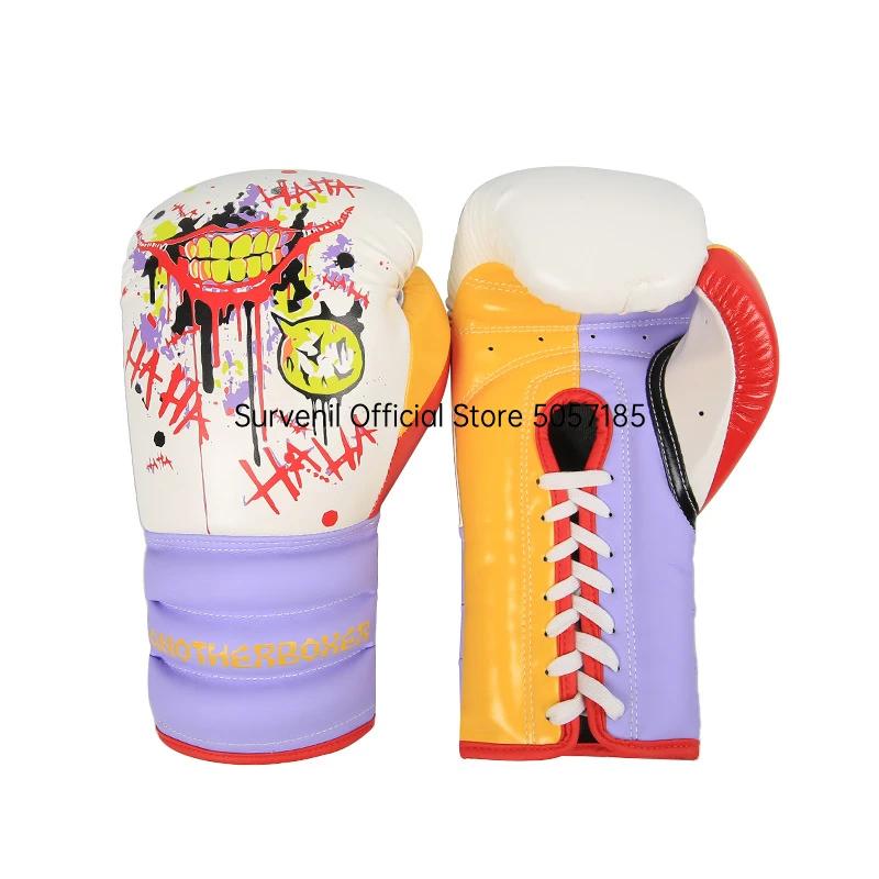 Luvas de boxe de alta qualidade sparring muay thai luva graffiti mma karate equipamento de treinamento de soco das mulheres dos homens crianças luvas de kickboxing - Image 1