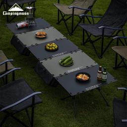 CAMPINGMOON T-510 IGT Mesa de acampamento tática com armazenamento portátil ao ar livre dobrável mesa de piquenique mesa tática de liga de alumínio - Image 1