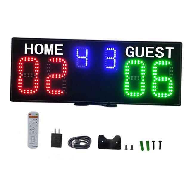 Placar Digital Multifuncional com Controle Remoto para Voleibol, Tênis, Futebol e Beisebol