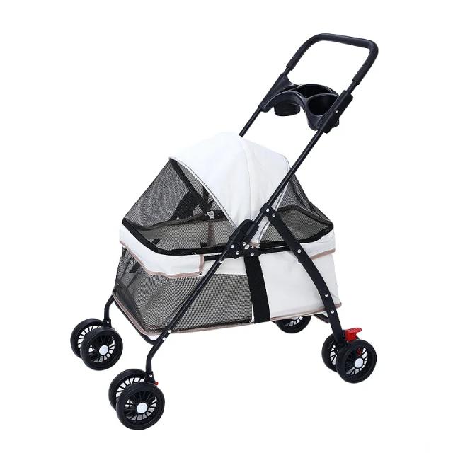 Carrinho Dobrável Leve para Pets: Ideal para Cães e Gatos em Passeios Confortáveis