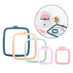 Sonho coletor anéis de plástico anéis quadrados macramé, acessórios artesanais diy, ponto cruz bordado, costura suprimentos - Image 1
