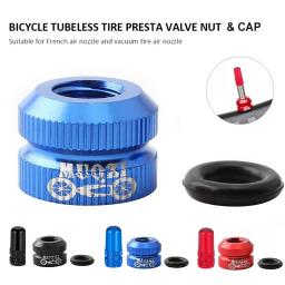 Porca da válvula da bicicleta e tampa da válvula presta capa da bicicleta vácuo interno bocal do pneu parafuso de travamento com anel de vedação protetor de tampa de poeira - Image 3