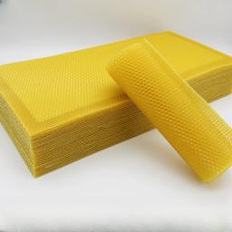 30 pçs folhas de cera de abelha vela que faz artesanato kits diy mel castiça fabricante cera de abelhas cheias favo de mel apicultura fundação folhas novo - Image 2