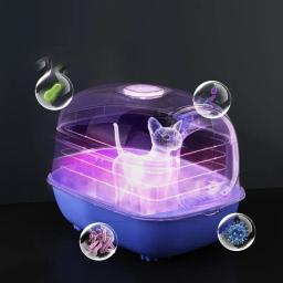 Caixa de areia extra grande para gatos, totalmente fechada, anti-respingo, anti-areia, desinfecção ultravioleta, prova de odores, sanita, suprimentos para gatinhos - Image 3