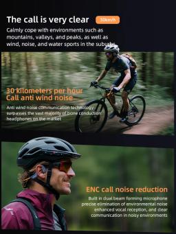 Fones de ouvido para exercícios de condução óssea POLVCDG com memória de 32 GB IPX6, fones de ouvido Bluetooth resistentes ao suor e à chuva, fone de ouvido para ciclismo - Image 3