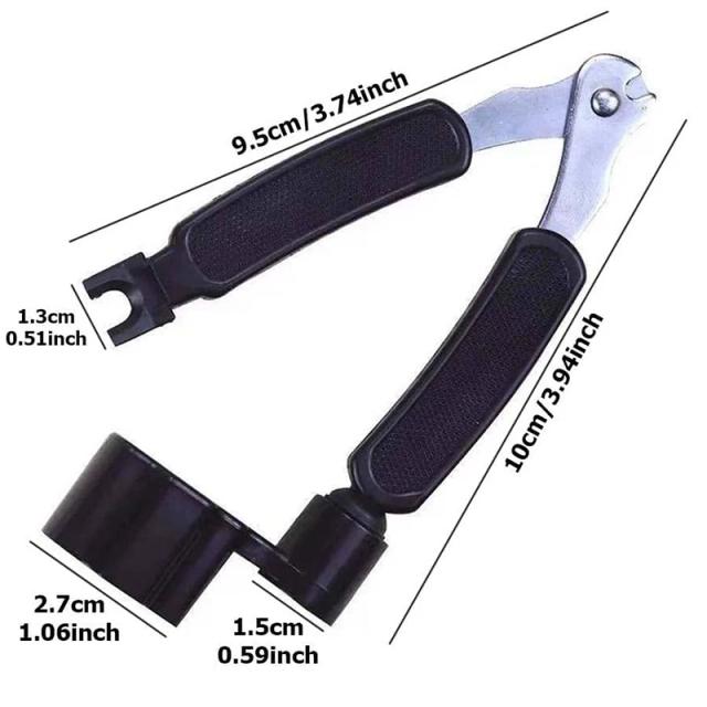 Kit Completo de Ferramentas para Troca de Cordas de Guitarra Elétrica com Cortador, Enrolador e Acessórios de Madeira TMZ