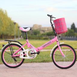 WOLFACE-Bicicleta dobrável para adultos com cesto, bicicleta de estrada, bicicleta de lazer, estudante primário e secundário, 20 in, novo - Image 2