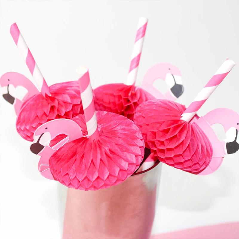 3D Flamingo Canudos, Selva Palha De Papel, Pool Party Supplies, Decoração Do Casamento, Adulto, Rosa, Azul, 10 Pcs, 20Pcs - Image 1