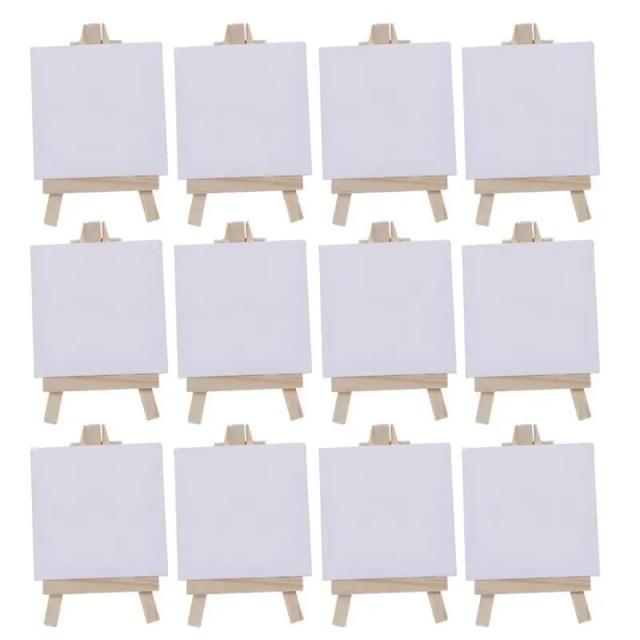 Conjuntos de Mini Painéis de Madeira para Pintura a Óleo em Branco, Ideais para Artistas e Criativos, 6-12 Unidades