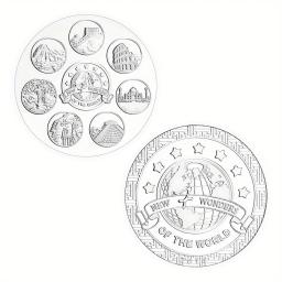 Moeda de lembrança de prata colecionável, Presente Comemorativo Criativo, Sete Maravilhas do Mundo, Coleção Arte, Novo - Image 6