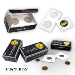 Praça Titulares Coin Papelão, Coin Album Coleção Clip, Selo Comemorativo, Armazenamento Titular Capa, 12 Especificações, 50Pcs - Image 3