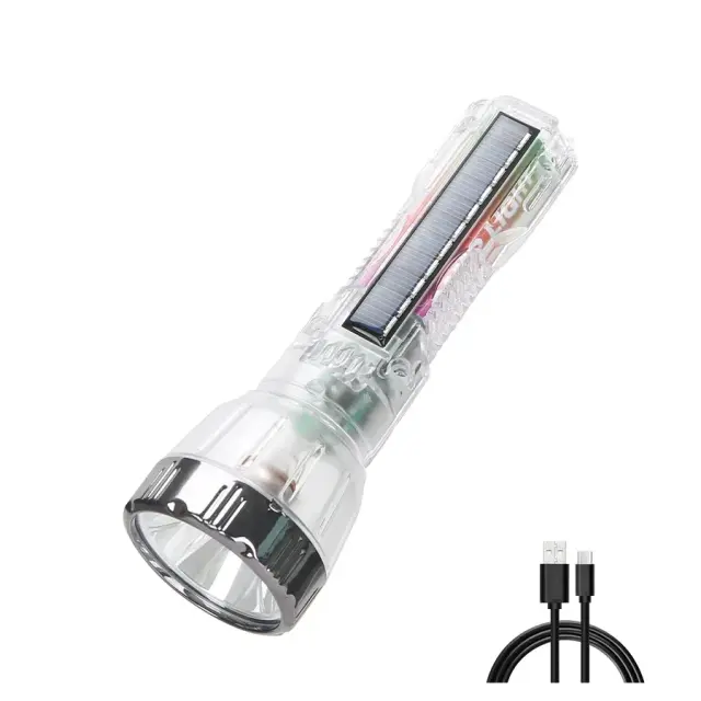 Lanterna Solar Portátil Recarregável 1200mAh com 3 Modos de Luz e Super Brilho para Acampamento e Atividades ao Ar Livre