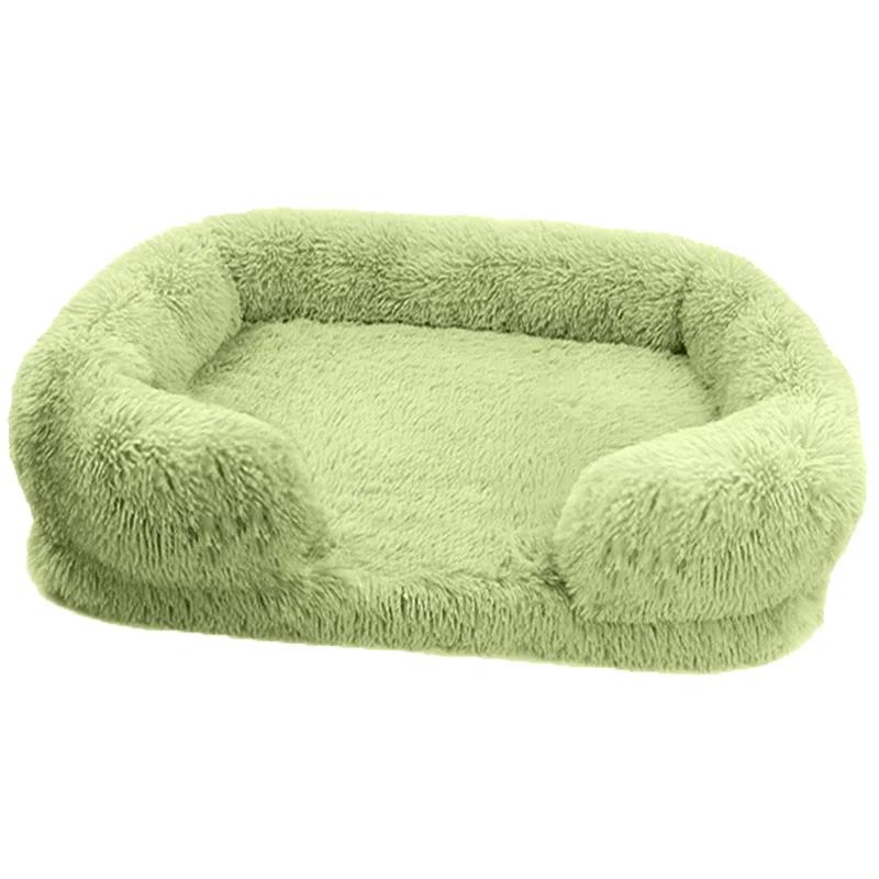 Cama grande para cachorro, cama de pelúcia para animais de estimação, inverno, almofada espessada, cama de dormir, sofá, almofada removível, canil quadrado pequeno e grande - Image 1