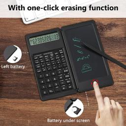 Calculadoras digitais científicas dobráveis de 10 dígitos com tela LCD Calculadoras de mesa com suporte para tablet de escrita de 6 polegadas Apagar botão de bloqueio para negócios de escritório escolar - Image 4
