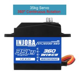 INJORA INJS035-360 35KG Impermeável 360 °   Carretel de guincho servo digital de rotação para modelo de barco de carro de esteira RC - Image 2
