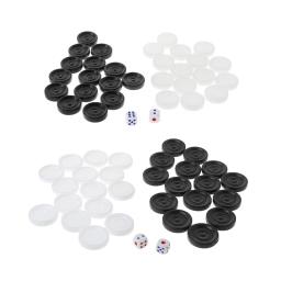 32 Pçs/set 33mm Plástico Preto Branco Gamão Damas Damas Empilháveis - Image 1