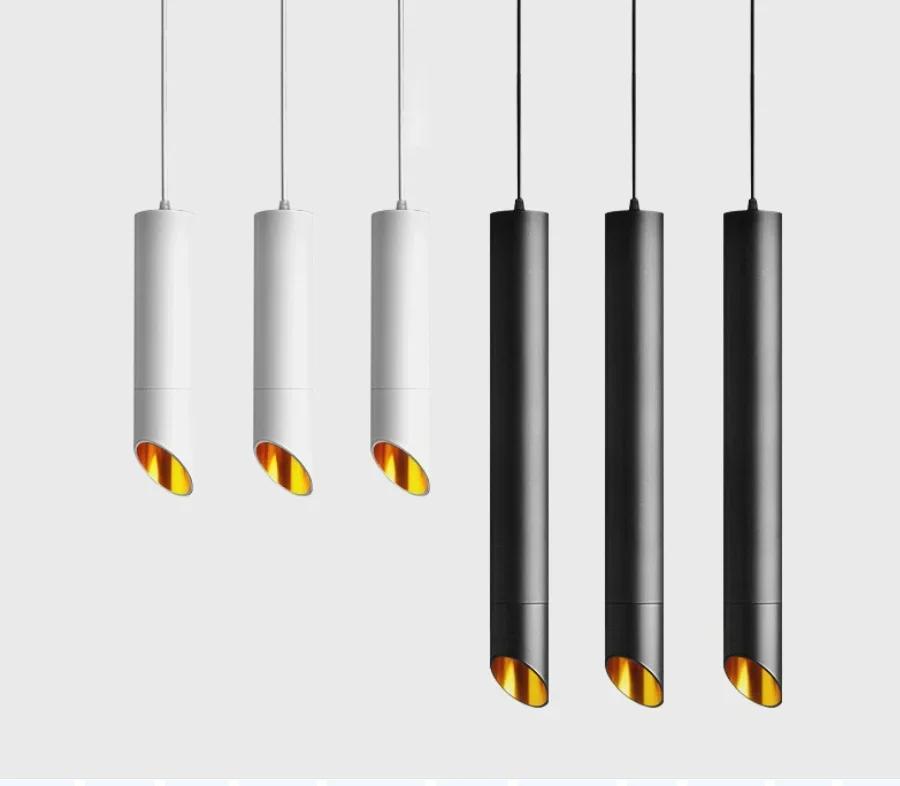 Luminária Pendente LED Tubo Longo Regulável 7W/12W Design Nórdico Moderno