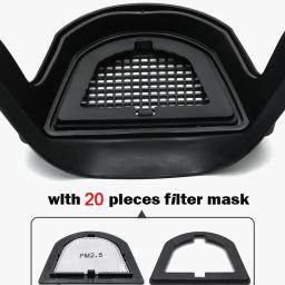 Máscara facial transparente reutilizável, à prova de poeira, antiembaçante, óculos de segurança hd, proteção de cozinha, máscara anti-respingos com filtros - Image 5