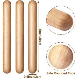 Tambores de madeira para crianças, música clássica ritmo varas, brinquedo de percussão perfeito, presente para iniciantes, 2PCs - Image 3