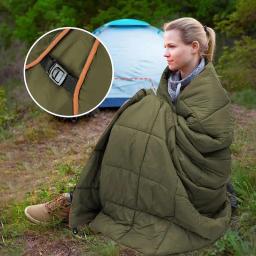Cobertor de acampamento macio ultraleve à prova d'água, forro de poncho, acessórios militares, caminhadas ao ar livre, viagem, almofada de dormir, colcha - Image 1