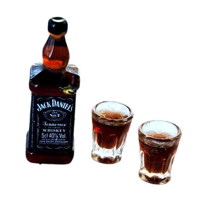 Miniatura de Garrafa de Vinho para Bonecas - Acessórios Realistas para Cenas e Brincadeiras