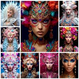 5D Pintura Diamante Cross Stitch Kits, Completo Diamante Mosaico Bordado, Arte Visual de Retrato Feminino, Hot Home Decor, DIY, WE1745 - Image 1
