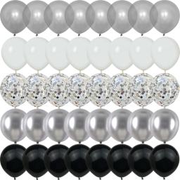 40 pçs prata pérola metal látex festa confetes balões aniversário casamento babyshower decorações ano novo globos - Image 1