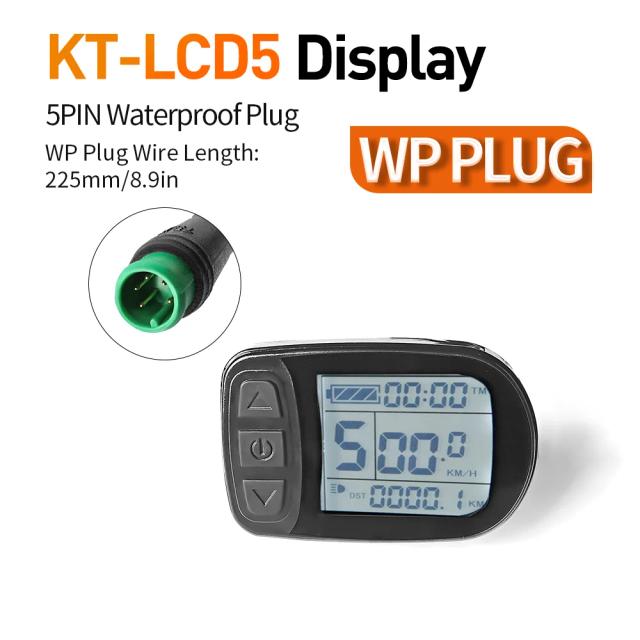 Conversor Impermeável para Bicicleta Elétrica com Display KT LCD5 - Compatível com 36V e 48V