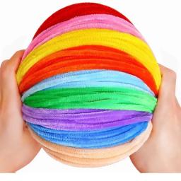 Hastes de chenille coloridas limpadores de cachimbo de pelúcia haste de enfeites com fio varas torção vara tira de cabelo diy artesanato brinquedos educativos atacado - Image 3
