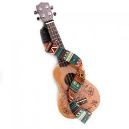 Correia ajustável do ukulele do estilo nacional da impressão, correia da guitarra, alças com cabeça macia do couro do plutônio - Image 2