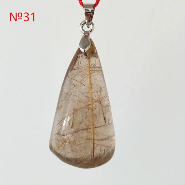 Colares de Quartzo Natural com Cristal Rutilado: Pingentes de Pedras Preciosas para Espiritualidade e Meditação