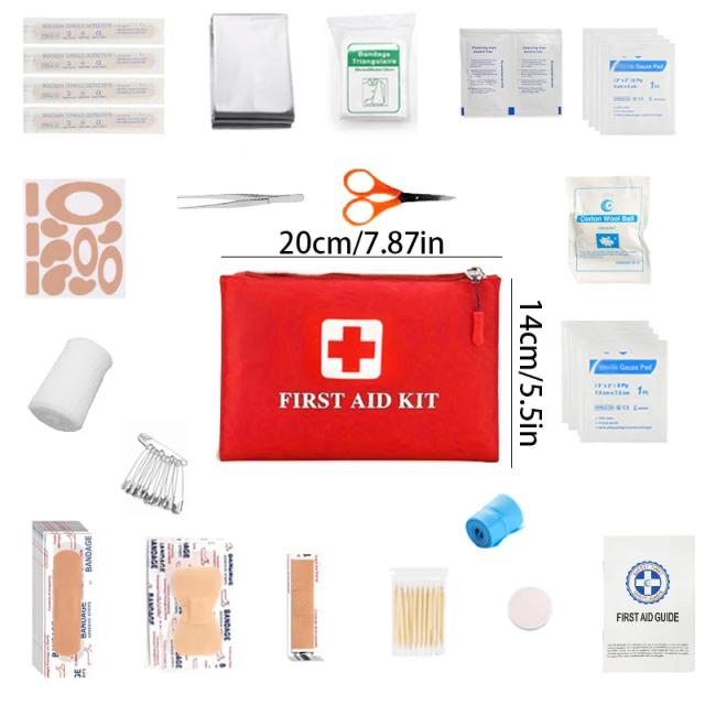 Kit de Primeiros Socorros Portátil para Aventureiros: Ideal para Caça, Caminhadas e Camping com Acessórios Inclusos