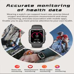 Relógio inteligente militar robusto para homens, Android IOS, relógios de negócios, IP68 impermeável, 1.85 ", AI Voice, Bluetooth Call, GPS Smartwatch - Image 6