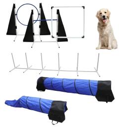 Conjunto de equipamentos de treinamento de agilidade para cães com túnel de agilidade para cães/conjunto de obstáculos para cães/barra de salto de obstáculo/conjunto de pneus/saco de transporte - Image 1