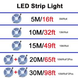 Fita de luz LED adequada para decoração ambiente, vários modos de cor RGB, SMD, controle remoto IR e APP, 5V, 10m, 24 Keys - Image 3