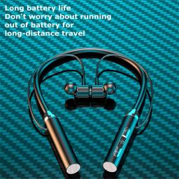 Fones de ouvido sem fio Neckband, impermeável Earbuds, Hi Fi Stereo, Sports Headset, Corrida ao ar livre, V5.2, 098 - Image 6