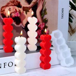 Molde de vela em forma de coração para festa de casamento Molde de cilindro claro DIY jantar vela fazendo velas artesanais 5 estilos - Image 1