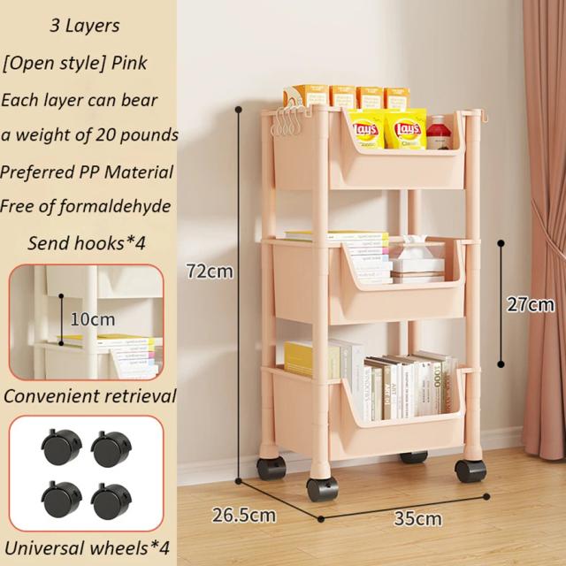 Organizador Multifuncional para Cozinha e Banheiro: Carrinho de Armazenamento e Snack Rack