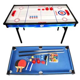 Mesa dobrável multifuncional para crianças, mesa para bilhar em casa, tênis de mesa, hóquei no gelo, mesa shuffleboard, 4 em 1 - Image 2