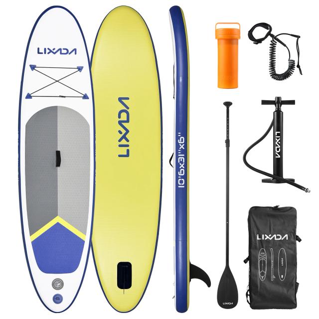 Prancha de Surf Inflável de 396lbs e 320cm com Acessórios para Pesca e Paddle Board