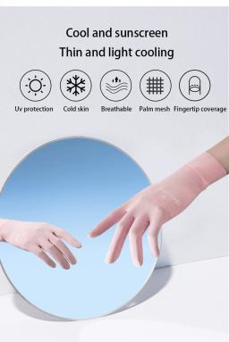 Protetor solar anti-UV gelo seda luvas finas, malha, respirável, pode ser aberto, ponta do dedo luvas de condução, verão, novo - Image 3