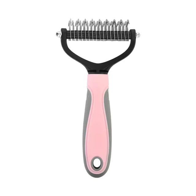 Escova Desembaraçadora Dupla Face para Cães e Gatos - Pet Safe Dematting Comb, Ferramenta de Aparar Pêlos e Remover Subpelo para Acompanhamento em Filhotes