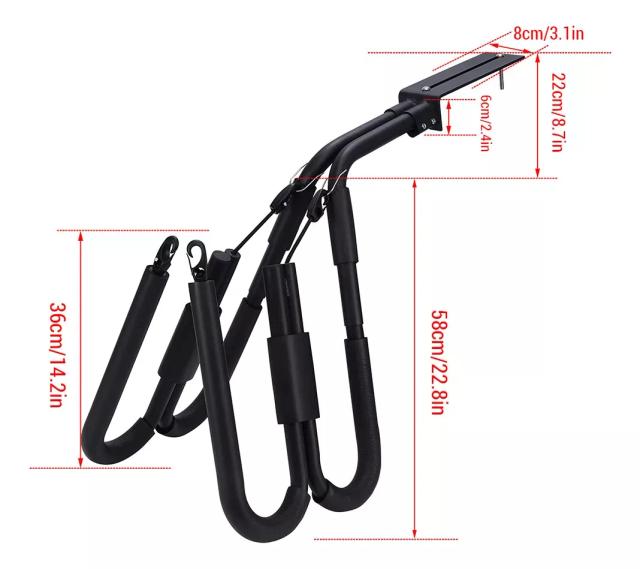 Rack Portátil Ajustável para Pranchas de Surf, Skimboard, Wakeboard e Wind Surfboard para Motos e Scooters