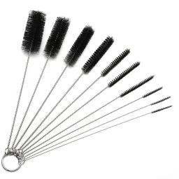 Escovas De Limpeza De Tubo De Vidro De Palha De Nylon Escova De Limpeza De Aço Inoxidável Escova De Garrafa De Tanque De Peixes Ferramentas De Limpeza Doméstica 10Pcs por Conjunto - Image 2